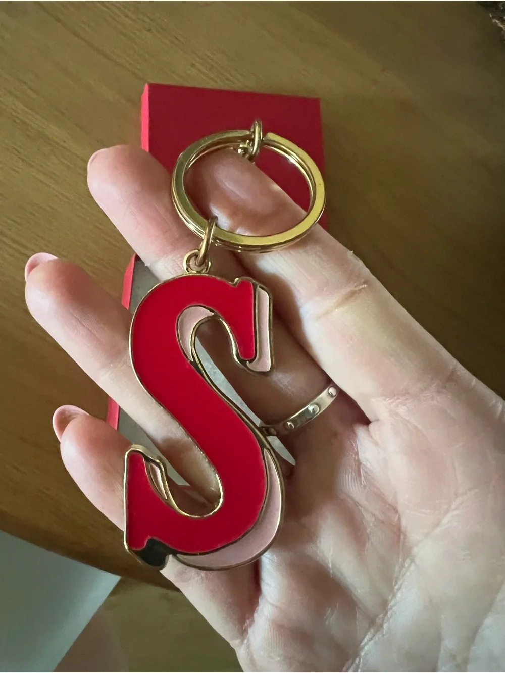 Sezane Red Letter S Keychain Charm
